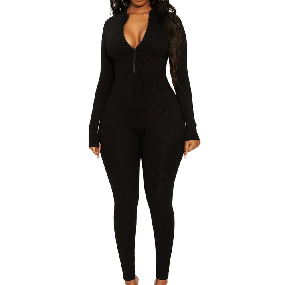 ALL SNATCHED & ZIPPED JUMPSUIT